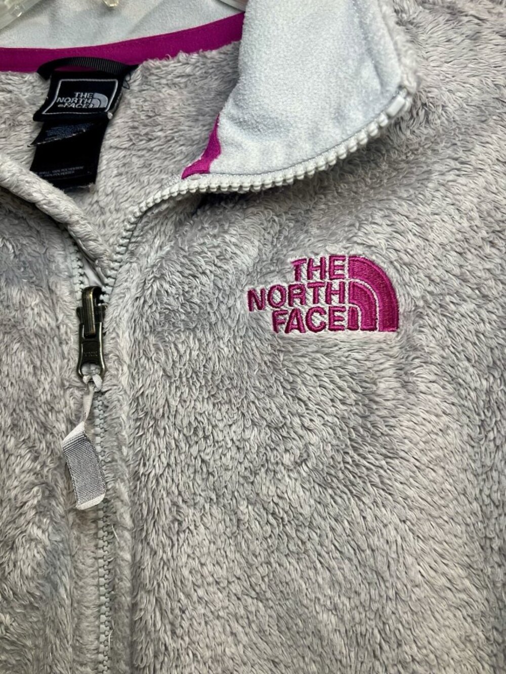The North Face Women’s Osito Fleece Full Zip Jacket Size Medium Gray Grey Pink